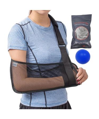 Mesh Arm Shoulder Sling | Medical Shoulder Immobilizer for Shower | Adjustable Arm Brace for Torn Rotator Cuff Injury | Unisex Right & Left Arm Support - Buy Online on GoSupps.com