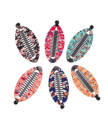 Fodattm Bohemia Style Plastic Fish Shape Hair Clips for Women 6pcs large