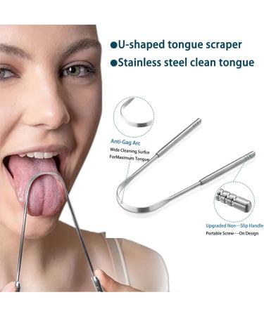 4-Piece Stainless Steel Tongue Cleaner Set | Combat Bad Breath & Freshen Breath Fast | Eco-Friendly & Easy to Clean - Buy Online on GoSupps.com