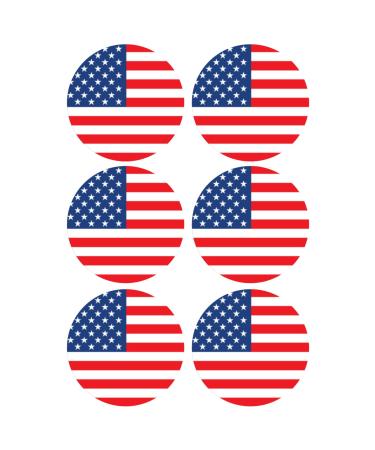 6 x America USA Flag Edible Wafer or Icing Cupcake Topper Fun Country Party Cake Decorations Perfect For Brownies Cookies Muffins & More! (Edible Wafer Card)