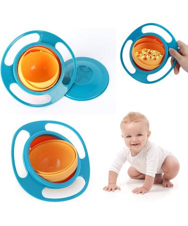 DZCYAOHL 360 Degrees Gyro Bowl - Unspillable Snack Toddler Bowl for Babies and Kids (Blue) - Buy Online on GoSupps.com