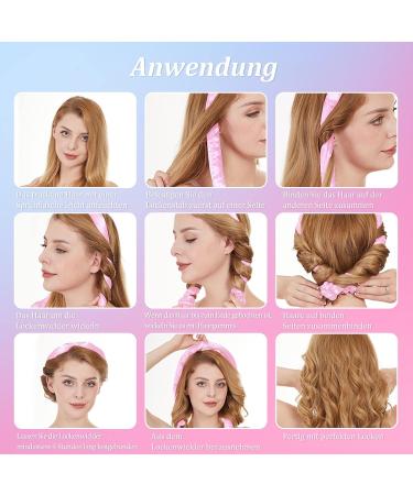 6pcs Heatless Curlers Headband Set for No Heat Overnight Curls - Pink - Buy Online on GoSupps.com