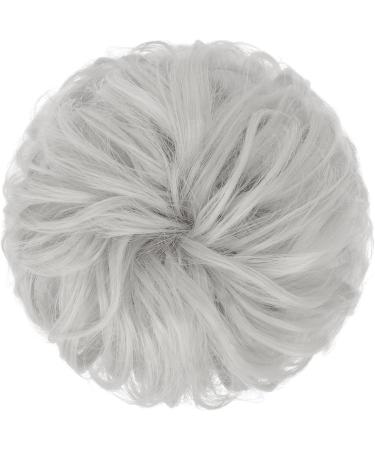 FESHFEN Messy Bun Hair Piece Hair Scrunchies Thick Curly Wavy Hair Piece Synthetic Donut Updo Hairpieces for Women Girls Platinum Grey 55 g (Pack of 1) 55 g (Pack of 1) 60B# Platinum Grey - Buy Online on GoSupps.com