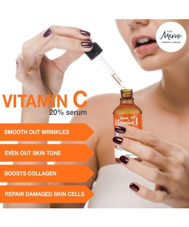 MeMe Vitamin C Serum for Face | Korean Skin Care with Hyaluronic Acid, Retinol & Vitamin E | Anti Wrinkle Eye Serum | Dark Circles Remover - Dermaroller Suitable - Buy Online on GoSupps.com