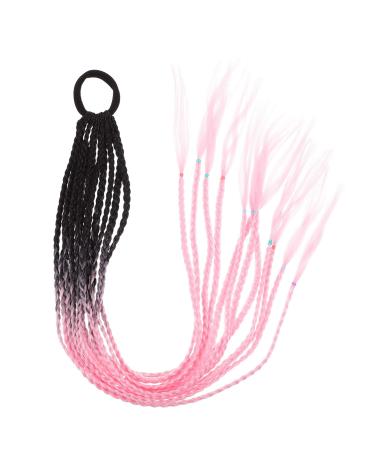 Ponytail Women's Hairstyle Decor Dreadlock Wig for Kids Kid Hair Ties Curly Wig Twist Bohemian Body Hair Accessory Hairpiece Passion Headband Hair Rope Hair Piece Child Braid Silk Black Pink