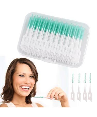 200 pieces of interdental brushes soft silicone adaptive interdental brush to clean cleaning spaces interwearing room brushes portable dental sticks for cleaning tooth cleaning tools