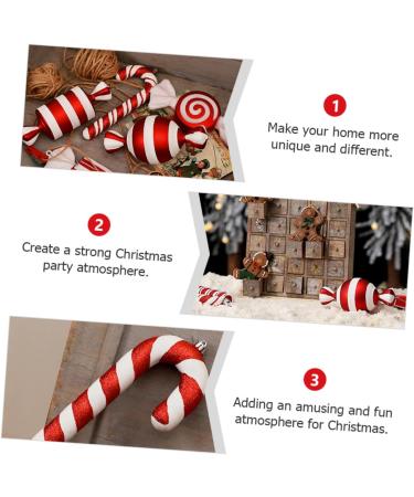 Alipis 1pc Christmas Ornaments Decor Mini Accessories Home Red Candy Tree Party Ornament Cosmetics Outdoor Red 15X7X2CM - Buy Online on GoSupps.com
