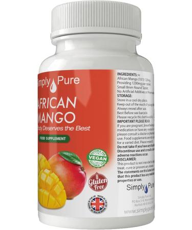 Simply Pure African Mango for Weight Loss 1200mg - 90 Tablets - Buy Online on GoSupps.com
