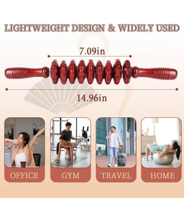 Liitrton Manual Wooden Fascia Roller - Trigger Point Relief for Sore Muscles & Cellulite (Red) | International Shipping - Buy Online on GoSupps.com