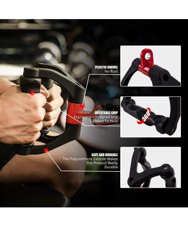 KKH Ergonomic Handle Cable Attachment Set - Non-Slip Gym LAT Attachments for Home & Gym - Comfortable Grip - Black (Double D Handle) - Buy Online on GoSupps.com