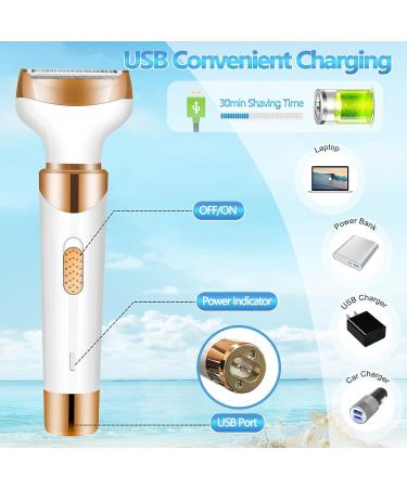 Electric Razors for Women - 4 in 1 Portable Rechargeable Shaver and Trimmer for Face, Underarm, Legs, and Bikini Area by Maywiyi - Buy Online on GoSupps.com