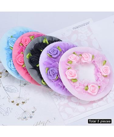 IRIIRIO 5pcs Colored Hair Nets Hair Snood with Flower Edge - Perfect for Ballet, Skating, Gymnastics Performance - Dancers Hair Accessories - Buy Online on GoSupps.com
