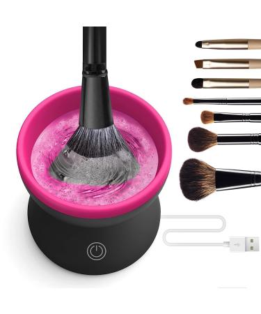 Electric Makeup Brush Cleaner Makeup Brush Cleaner with Cleaning Pad Automatic Rotating Makeup Brush Cleaner for All Brush Sizes Girlfriend Lover Wife Mom Best Gift(black)