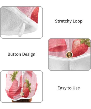 Bow Tie Strawberry Hair Towel 2 Pack | Super Absorbent Quick Dry Hair Turbans for Women & Girls - Buy Online on GoSupps.com