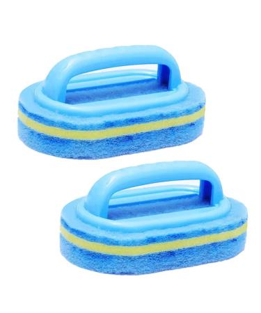 2pcs Household Cleaning Tools Sponge Cleaning Brush with Handle for Daily Use in Kitchen
