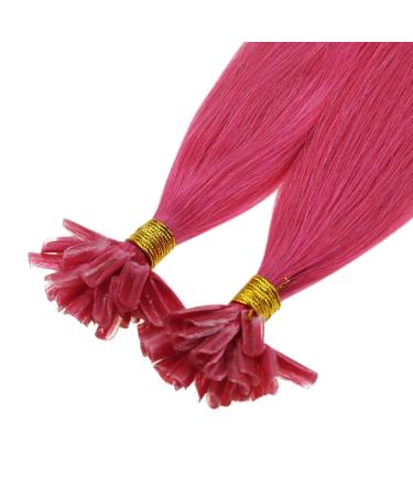 Runature Pink Hair Extensions - 40cm U Tip Real Remy Hair 16 Inch 25 Strands 20g Hot Pink - Buy Online on GoSupps.com
