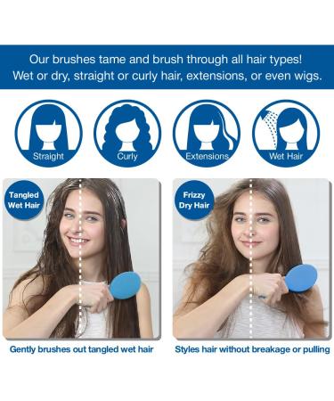 MagicSpell Hair Dryer Safe Brush - Reduce Static for Wet & Dry Hair (Blue) | International Shipping - Buy Online on GoSupps.com