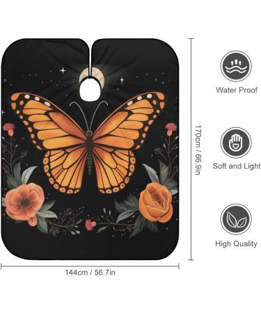 Butterfly Moon Flower Boho Mandala Barber Cape - Water Stain Resistant & Anti-Static Hair Cutting Salon Apron (56.7''x66.9 - Buy Online on GoSupps.com