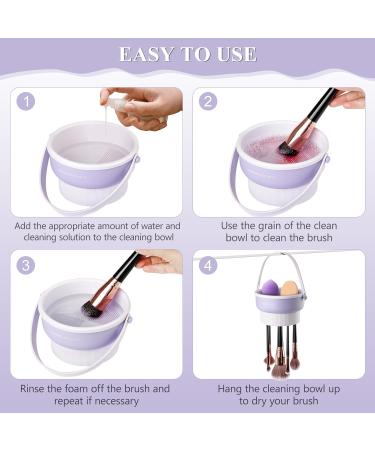 3 in 1 Silicone Makeup Brush Cleaner Bowl - Drying Holder & Cleaning Mat Tool for Cosmetic Brushes | International Shipping Available - Buy Online on GoSupps.com