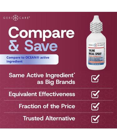 GeriCare Saline Nasal Spray 1.5 FL OZ Moisturizing Sodium Chloride 0.65% (Pack of 4) - Buy Online on GoSupps.com