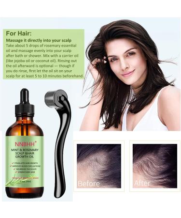 Menthe poivr e Huile essentielle de Romarin et Derma Roller 0.5mm pour la croissance des cheveux les soins de la peau la croissance des sourcils et des cils pour 1 pack huile+rouleau dermique - Buy Online on GoSupps.com