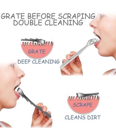 Buy Kasesss Stainless Steel Tongue Cleaner 2-Piece Tongue Scraper for Fresh Breath | Tongue Brush for Adults & Kids | Fight Bad Breath - Buy Online on GoSupps.com