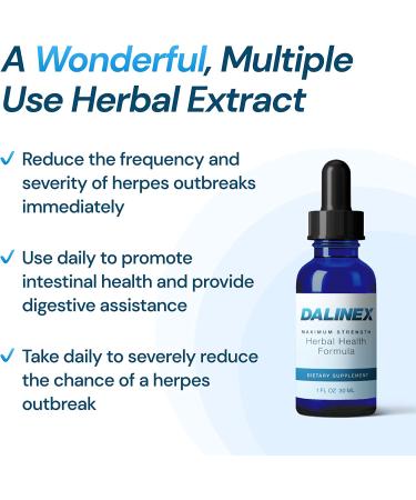 DALINEX Cold Sore Treatment - Minimizes Outbreaks, Strengthens Immune System | Powerful Dietary Supplement - 1 fl oz - Buy Online on GoSupps.com