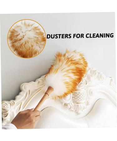 Lambswool Duster with Wooden Handle 17 Inch Anti-Static Duster Flexible Dusters for Cleaning Ceiling Fans Bookshelves Cleaning Supplies 44cm - Buy Online on GoSupps.com
