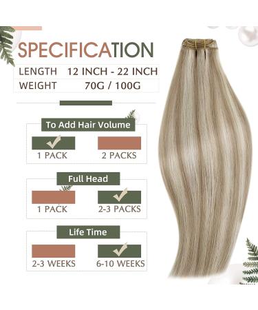 Runatur Extensions: Real Hair 30cm Short Human Hair - Ash Brown & Platinum Blonde for Sewing - Buy Online on GoSupps.com