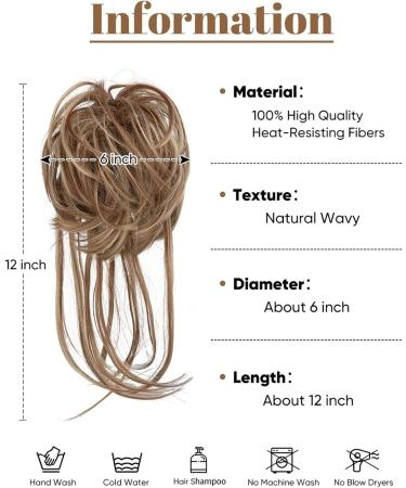 Hair Chignon Donut Bun Messy Bun Ponytail Extensions with Elastic Bungee Curl Hair Bands Ponytail Extension Wigs for Women Messy Bun Hair Piece (Color : Light Brown) - Buy Online on GoSupps.com