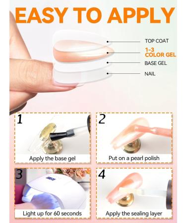 EBANKU Nude Gel Nail Polish Jelly Shimmer Silver Glitter Gel Polish Neutral Color Translucent Nail Polish Natural Sheer Sparkle Soak Off U V Gel for Home Salon DIY Nail Art Nude with Shimmer Silver Glitter - Buy Online on GoSupps.com