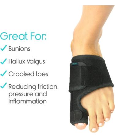 Bunion Splint Pair by Vive - Toe Straightener & Corrector Brace for Hallux Valgus Pain Relief - Night Support for Men & Women (Black) - Buy Online on GoSupps.com