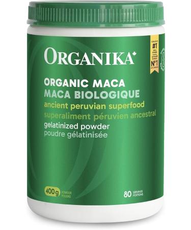 Organika Maca Certified Organic Powder- Gelatinized for High Bioavialability Hormone Balance Adaptogen to Help with Stress and Energy- 400g 400 g (Pack of 1) Powder