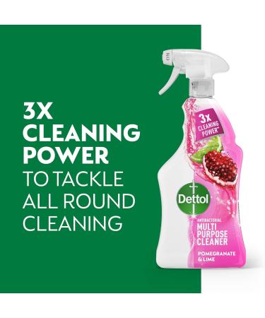 Dettol Antibacterial Multipurpose Cleaning Spray | Removes Grease & Burnt On Food Pomegranate Scent 1 Litre (Pack of 3) - Buy Online on GoSupps.com