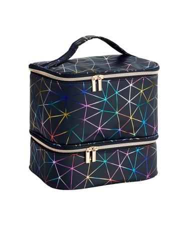 Manicure Storage Bag Nail Supplies Organizer Nail Storage Organizer Sponge Partitions Nail Polish Bag Organizer Sturdy Handle for Nail Polish Black