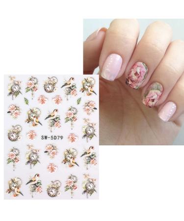 JMEOWIO 3D Spring Flower Nail Art Stickers - 5 Sheets - Buy Online on GoSupps.com