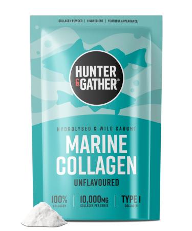 Hunter & Gather Marine Collagen Powder 300g | Pure Unflavoured Premium Hydrolysed Wild Caught Marine Collagen Peptides Powder for Hair Skin Nails Muscles | Collagen Supplements for Women and Men 30 Servings (Pack of 1)