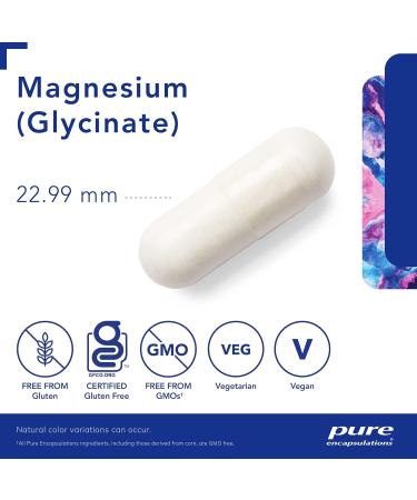 Pure Encapsulations Magnesium (Glycinate) - Supplement to Support Heart Health Nerves Muscles & Metabolism* - With Magnesium Glycinate - 180 Capsules - Buy Online on GoSupps.com