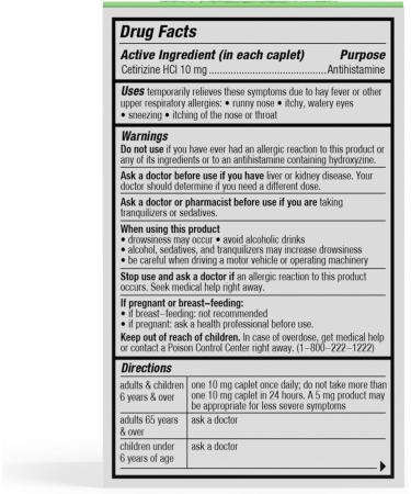 All Day Allergy Relief Cetirizine 10mg - Non-Drowsy Allergy Support | 40 Tablets in Refillable Glass Jar - International Shipping Available - Buy Online on GoSupps.com