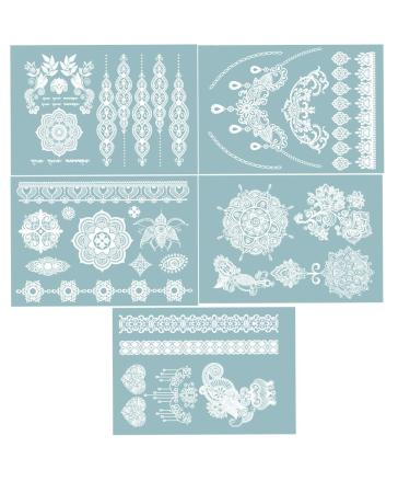 TAFLY Lace White Chains Tattoo Stickers for Women & Girls - 150 Designs, Waterproof Body Transfer Tattoos - Buy Online on GoSupps.com