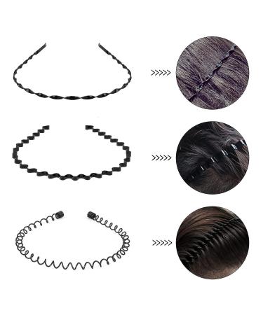 Mujinshow 6PCS Metal Wave Hair Bands - Non-slip Universal Headband for Men and Women - Buy Online on GoSupps.com