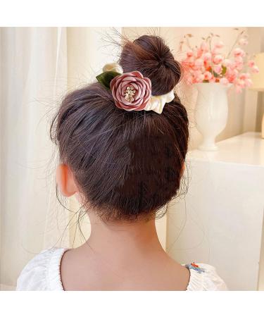 amangul Vintage Flower Hair Scrunchies Thick Updo Oversized Scrunchies Elegant -Hair Rope Scrunchy Women Ponytail Holder(Orange) - Buy Online on GoSupps.com