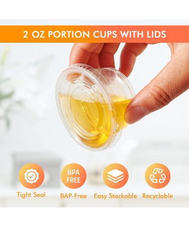 Turbo Bee 2oz Portion Cups with Lids - 100 Pack for Jello Shots, Souffles, Condiments & Snacks - Buy Online on GoSupps.com