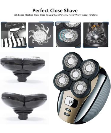 Dreamme 5-in-1 Electric Shaver for Men - Versatile Grooming Kit Beard Razor Nose Trimmer & Bald Head Shaver - Cordless & Rechargeable Navy Gray - Buy Online on GoSupps.com