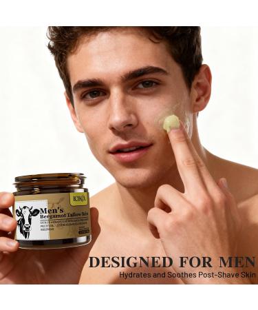 ICIKOL Beef Tallow Honey Balm Grass-Fed Tallow Moisturizer for Face & Beard Deep Hydration Cream with Bergamot Scent Handmade Natural After Shave Care for Men 2.1 oz - Buy Online on GoSupps.com