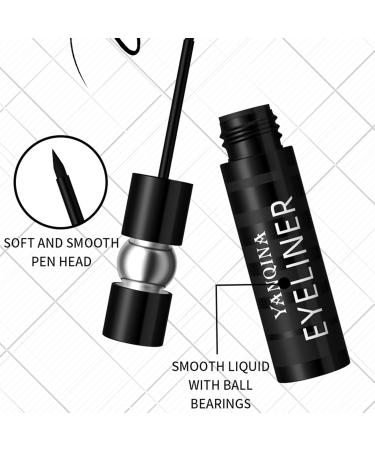 Black Eyeliner Matte Pigmented Eyeliner Liquid Liner - Long-Lasting Quick Drying Eyeliner Create Natural Bold Eye Makeup Easy to Riastvy - Buy Online on GoSupps.com