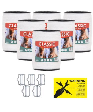 Voss.farming pasture fence band 20mm classic 4 x 0.16 Niro white pasture fence and electric fence band electric band horse fence horse band pony fence savings (1200 m) 1200m