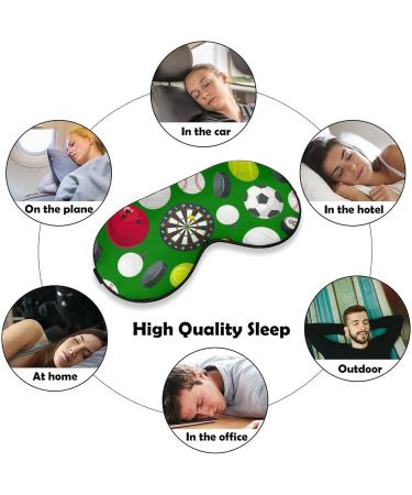 Sport Ball Pattern Sleep Mask - Adjustable Eye Cover for Men and Women | Block Light for Better Sleep and Travel | Nap Blindfold with Comfortable Strap - Buy Online on GoSupps.com