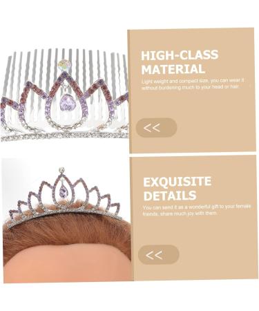 FRCOLOR Luxury Colored Rhinestone Crown Alloy Bride Comb Wedding Wood Display Base - Buy Online on GoSupps.com