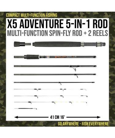 X5 Series Travel Fishing Rod & Reels Combo - Compact Multifunctional 5 Techniques - Perfect for Spin & Fly Fishing - Buy Online on GoSupps.com